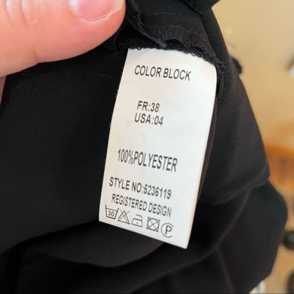 Colorblock Paris Black Mini Pencil Skirt with Faux Pockets US Sz 4 - Picture 8 of 9